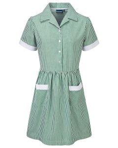 Polam Hall Girls Corded Striped Summer Dress - Green