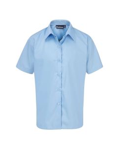 Girls Short Sleeve Twin Pack Blouse - Blue