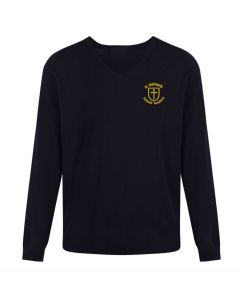 St Michael’s Unisex Navy V-Neck Pullover w/Logo